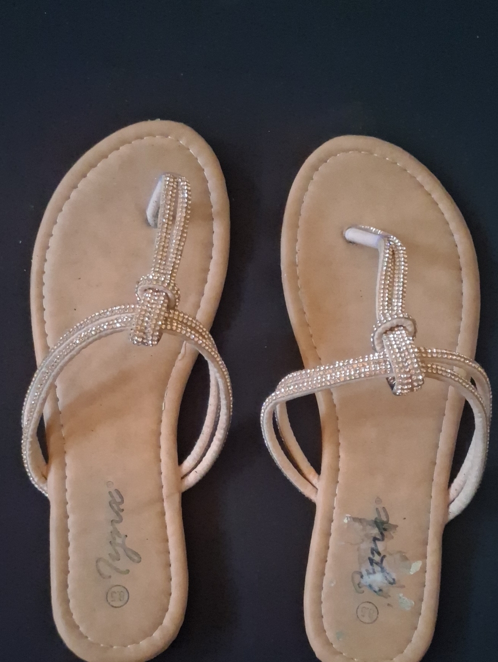 Women’s Beaded Thong Sandals - Beige